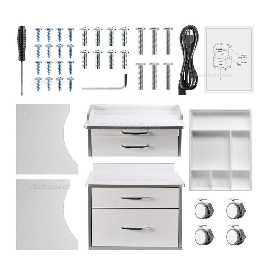 Dentech G15 Mobile Dental Storage Cabinet Instrument Trolley with 3 Drawers